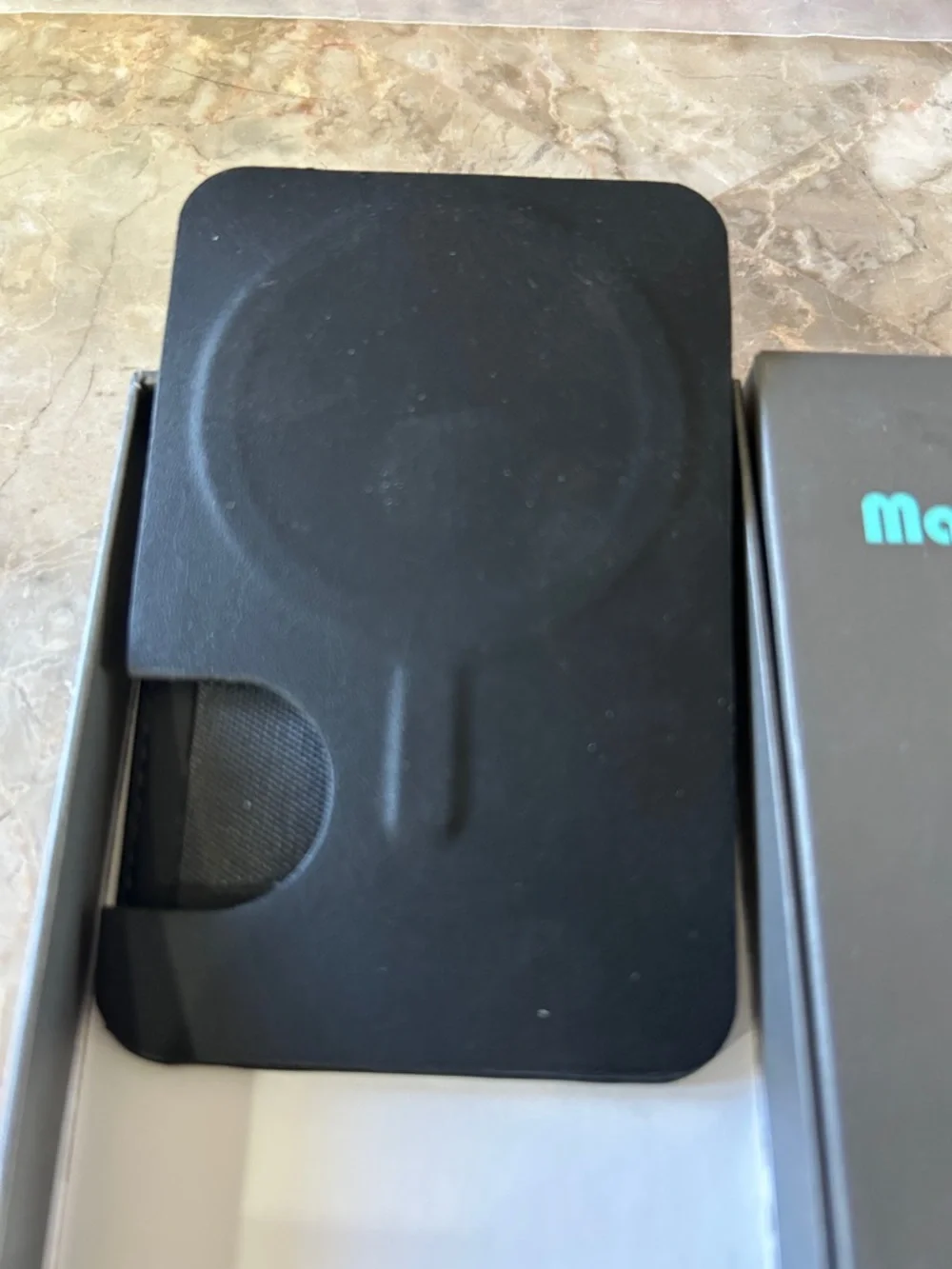 Magsafe Wallet - Black with Teal Text